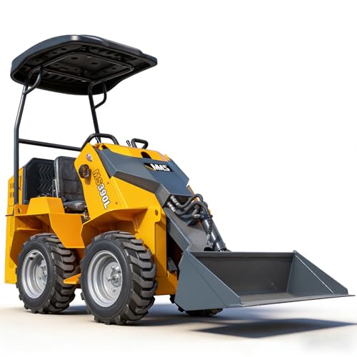 MS390L Sit-Down Mini Skid Steer Wheeled Loader with Canopy 13.6 HP RATO EPA Gas Engine for Farm & Construction Includes Delivery Unloading Service In US Stock