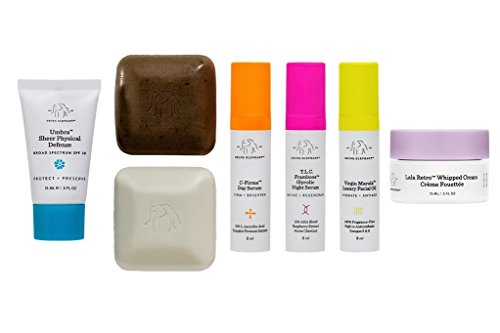 Drunk Elephant The Littles Kit. Travel Size Skin Care Kit (2 Facial Cleansers, SPF 30 Sunscreen, Day and Night Serums, Facial Oil, and Moisturizer)