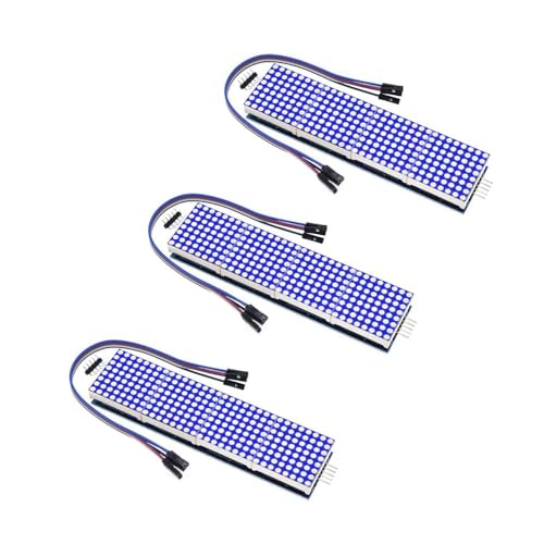 3PCS MAX7219 Dot LED Matrix MCU 8x32 Control LED Display Modul Driver (blue)