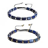 6x8mm Röhrenperlenstein Verstellbares Perlenarmband - Energie-Boho-Schmuckgeschenke für Frauen Männer