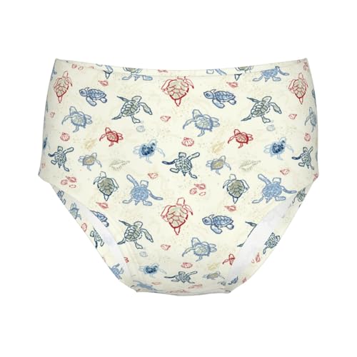 Little Turtles On Sandy Beach Girls' Underwear Soft Cotton Little Girls Panties Comfort Briefs