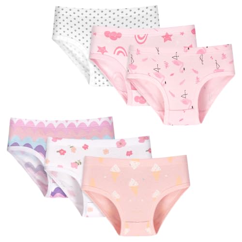 Tphon Roupa íntima infantil para meninas, calcinhas para meninas grandes, 100% algodão macio, 05# 6 Park E, 4-5 Anos