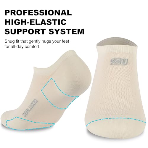 Image of ZEAL WOOD Merino Wool /Bamboo No Show /Ankle /Crew Athletic Socks Running Golf Tennis Hiking Socks,1 /3 Pairs