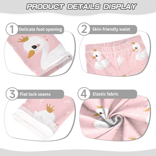 ALAZA Girls' Leggings Children's Yoga Pants Skinny Printed Dance Duck Crown Comfortable 4T2