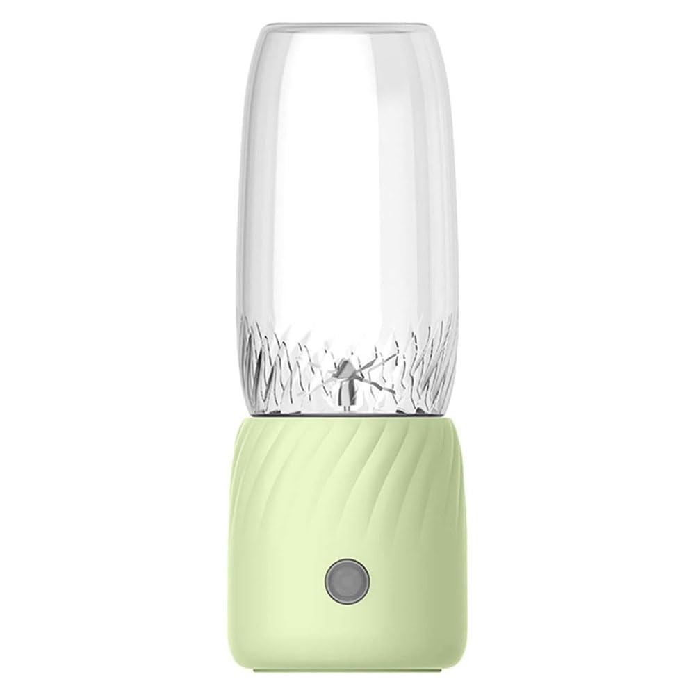 ANIROY USB Rechargeable Fruit Juicer, Portable Electric Juicer, Handheld Mini Personal Electric Juicer with 6 Blades (Green)