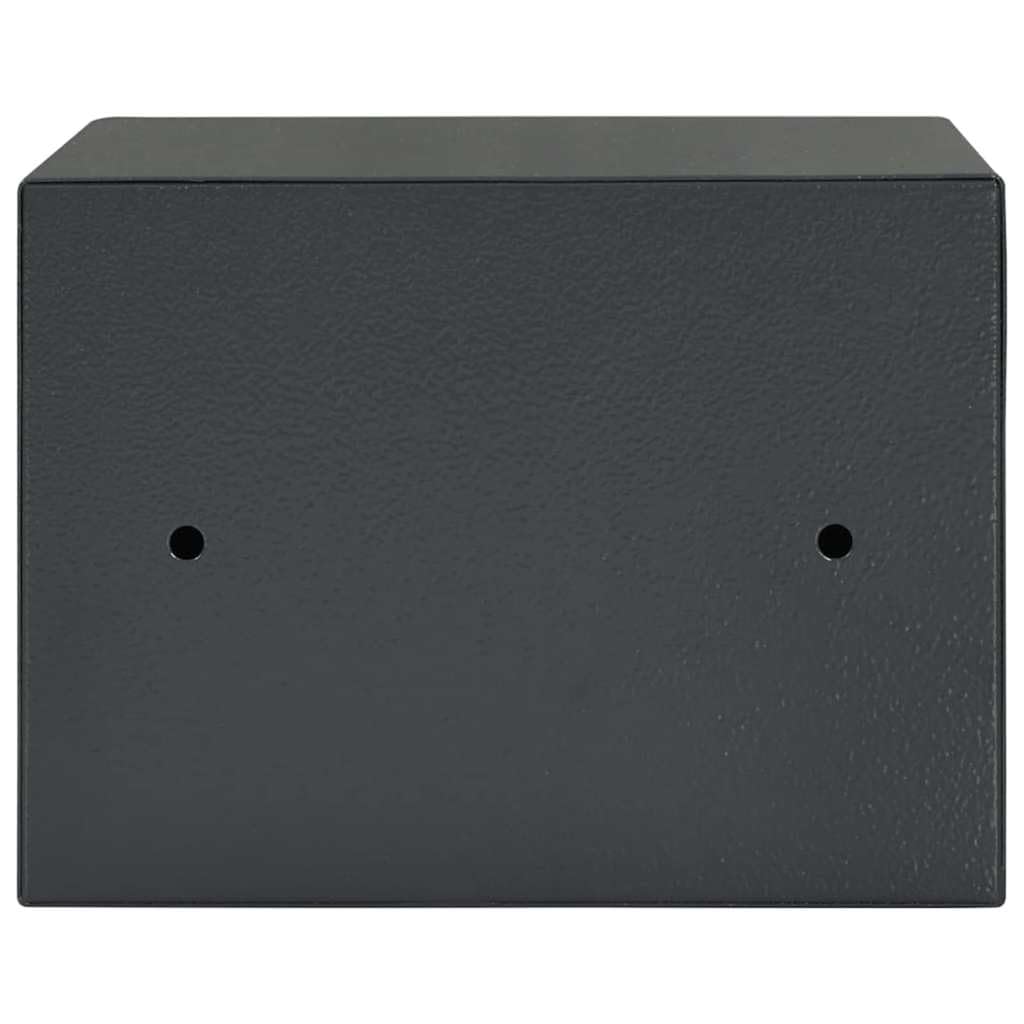 Cassetta di sicurezza in acciaio con lucchetto, grigio scuro, 23 x 17 x 17 cm, opaca, set di lucchetti meccanici a combinazione con chiave, per ufficio, casa, documenti, oggetti di valore, 1