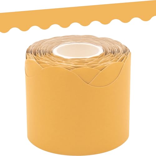 Bordure roulée festonnée jaune soleil 15m pour tableaux d'affichage