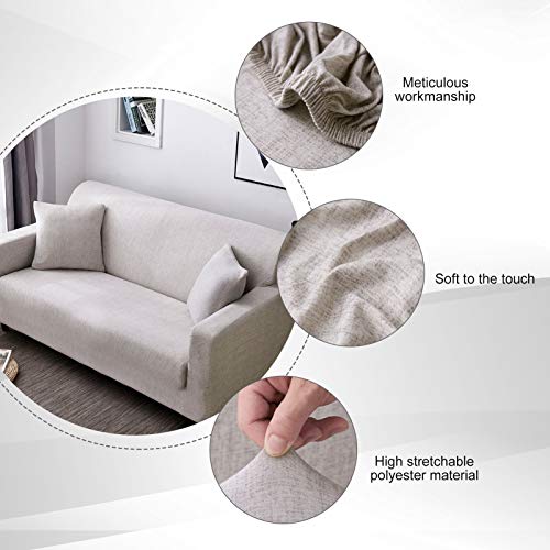 Hotniu Stretch Sofa Cover Printed Couch Covers Sofa Slipcovers For 3 Cushion Couches Elastic Universal Furniture Protector With 1 Pillowcase (Large, Dots) #TOP2