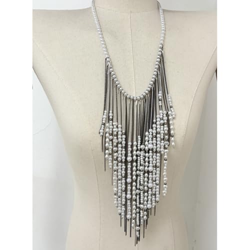 Collier de fausses perles géométriques bijoux empilables réglables - 4