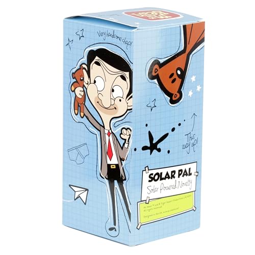 Puckator LTD. Mr. Bean mit Teddy Solar Wackelfigur schwarz/weiß/braun, Bedruckt, 100% Kunststoff.