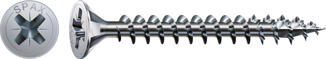 Spax All-Purpose Screws, 4.0 x 40 mm, Pack of 1000, Phillips Z2/countersunk Screw Head/Fully threaded/4Cut, Wirox A3J