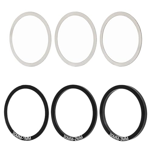 6lots簡単にクランクセットワッシャー自転車ヘッドセットスペーサーを調整して、サイクリングエクスペリエンスアンチキャッカー自転車部品を調整します