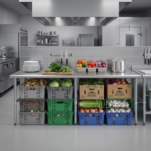Image of AmGood Stainless Steel Work Table | Metal Utility Table (96 inch Long x 36 inch Deep)