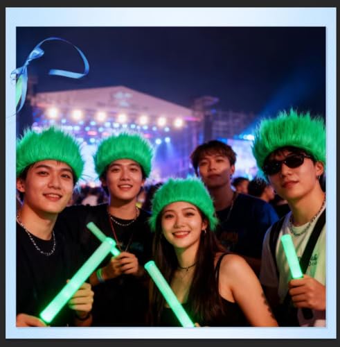 Image of Green Wigs for Funny Men Silly Crazy Wig for Christmas Costume Cosplay and Party