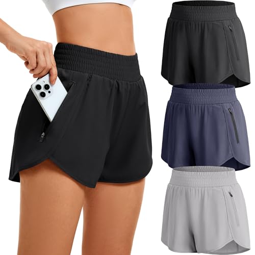 Short de sport femme pour la course à pied et le yoga en lot de 3 ou 5