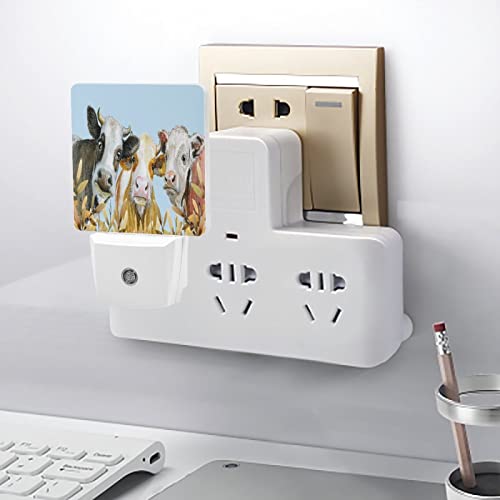 Acozuhse Led Night Lights Lamp With Dusk To Dawn Sensor, Watercolor Painted Cow Night Lamp, Night Lights Plug Into Wall For Kids Room, Bedroom, Bathroom, Kitchen, Hallway #TOP3