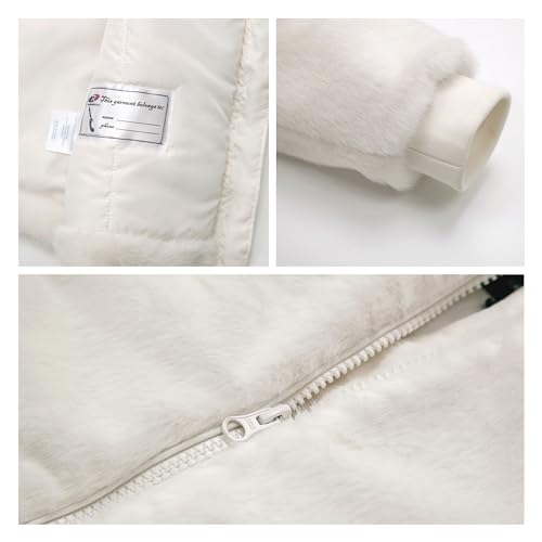 Rokka&Rolla Toddler Girls' Fuzzy Mini Fur Jacket Winter Puffer Coat (2T-5T)3