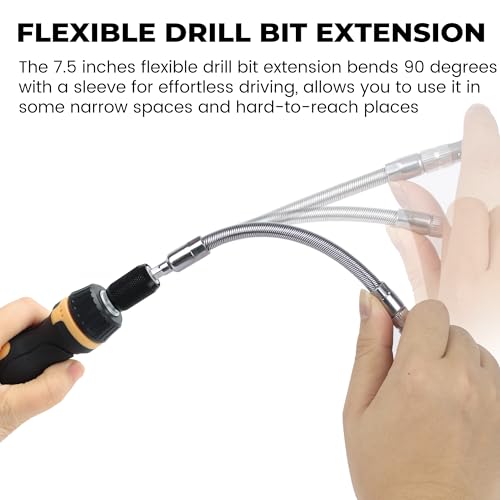 Image of MULWARK Screwdriver Bit Set & Socket Kit, 63-Pieces Ratcheting Screwdriver Set with Case, 63 in 1 Multi Bit Screw Driver for Home DIY, Electronics, Car Emergency and Garage
