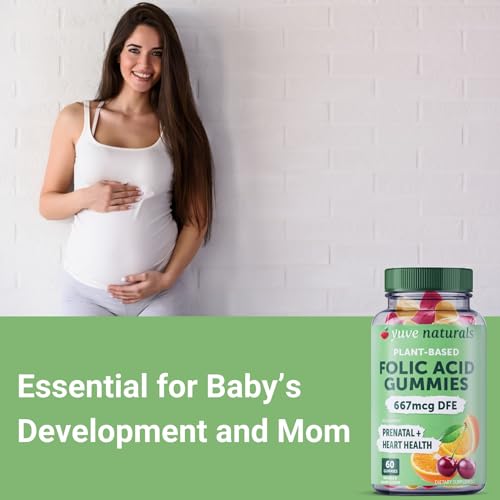 Image of Yuve Prenatal Gummies for Women - Folic Acid 667 mcg DFE - Pregnancy Vitamins Gummies - Hormonal Support & Folate Acid - Vegan & Natural - 60 ct