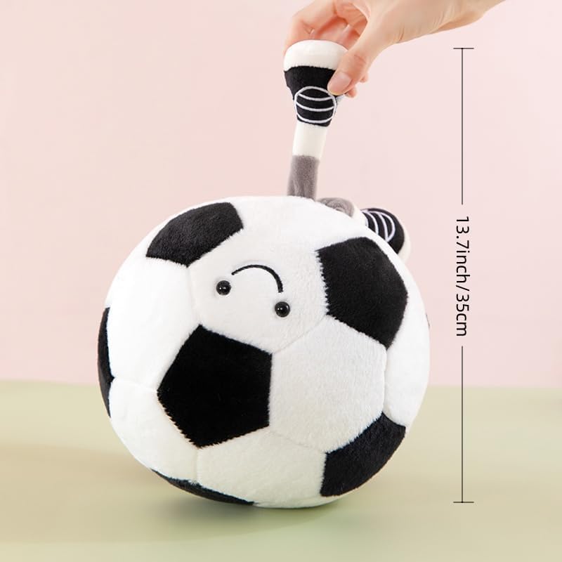 Funny Sport Soft Stuffed Plush Toy Football Pillow 13.7" with Feet, Throw Pillow Plush Ball Doll Gift for Kids Bedroom Decor image 3