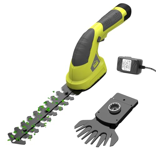 Cordless Grass Shear & Hedge Trimmer, DEWINNER Hand Held Trimmer, Ideal for Shrub, Garden, Grass or...