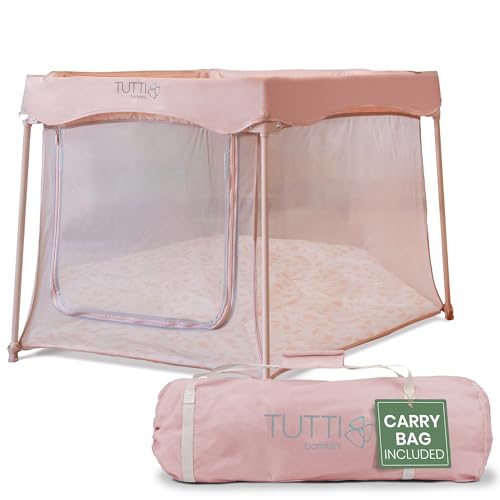 Tutti Bambini Baby Playpen - Foldable Playpen for Baby and Toddlers with Mesh Walls, Zip Door, Floor Mat & Travel Bag, 135 x 135 x 75 cm (Gumdrop) - NEW 2025 Version option