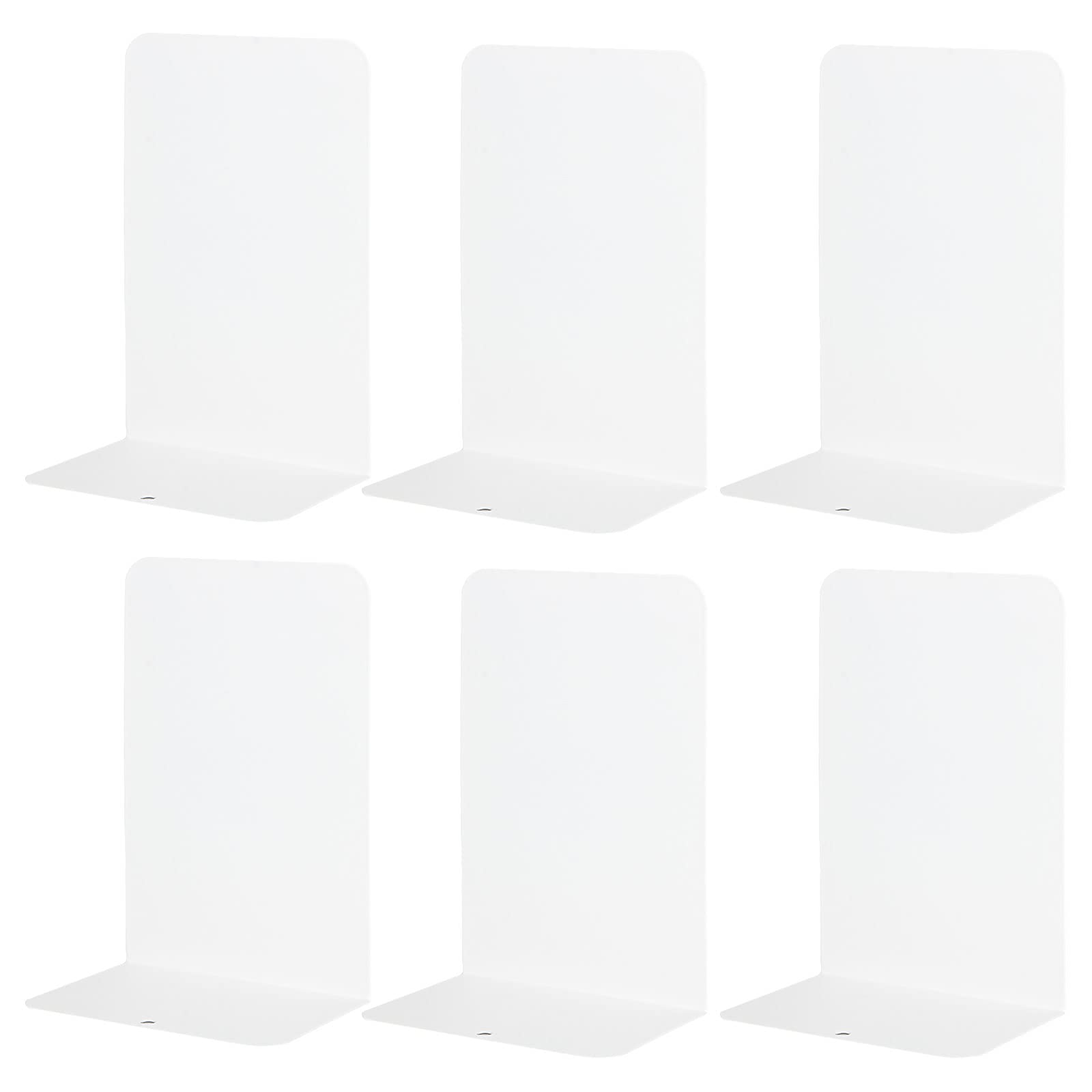LOLYSIC 3 Pares Sujeta Libros Blanco, sujetalibros para estanterías, sujetalibros duraderos para sostener Libros, Decorativos, hogar, Oficina.