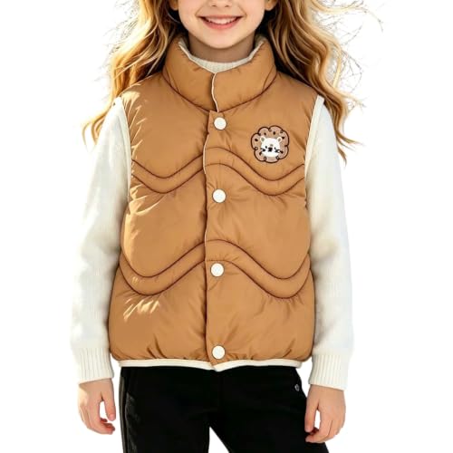 Girls Puffer Vest Snap Button Winter Warm Quilted Padded Sleeveless Coat - image 4