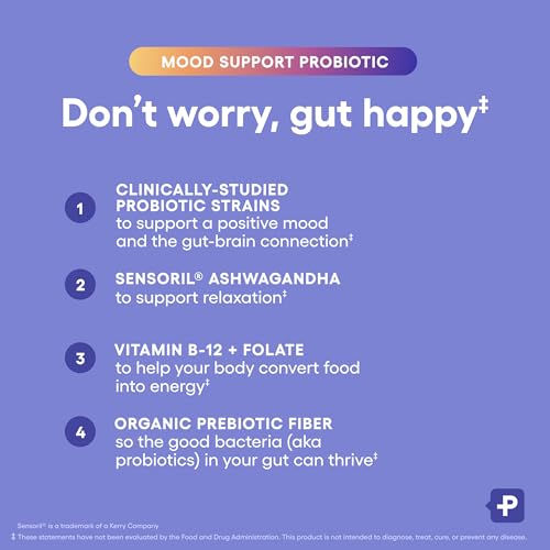Physician's CHOICE Mood Support Probiotic - Supports a Balanced Mood, Healthy Stress Response & Digestive Health with Prebiotics, Ashwagandha, Vitamin B12, Folate - for Men & Women - 30ct - Image 5