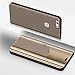 Produktbild Miagon Spiegel Standing Schutzhülle für Huawei P9, Transluzent Aussicht PC-Vorderseite Metall-Galvanotechnik Gold Stilvolle Brieftasche Schale Etui für Huawei P9