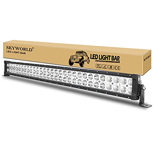 SKYWORLD LED Light Bar, 32 inch 180W Dual Row Straight LED Bar 6000K IP67 Waterproof Spot Flood Combo Offroad Work Driving Fog Lamp for Truck 4X4 ATV UTV Boat 12V 24V