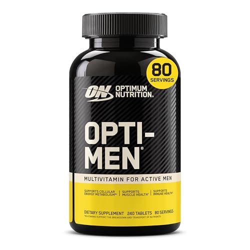 Optimum Nutrition Opti-Men, Vitamin C, Zinc and Vitamin D, E, B12 for Immune Support Mens Daily Multivitamin Supplement, 240 Count (Packaging May Vary)