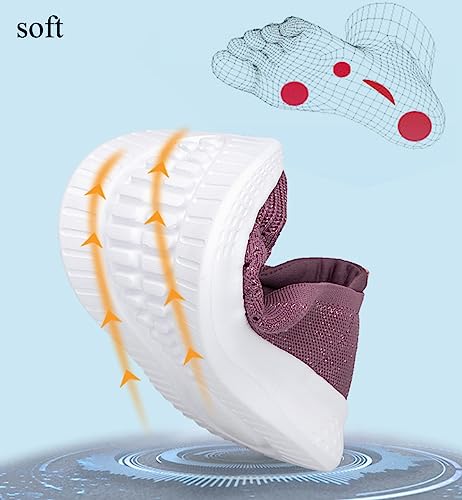 Women's Slip-on Mesh Cutout Loafers,Low Top Lightweight Knit Breathable Mesh Walking Shoe,Comfort Flat Nurse Work Casual Shoes.3