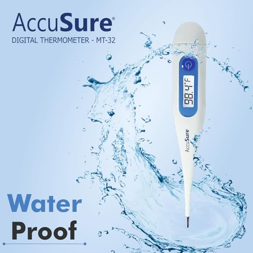 Image of AccuSure Mercury-Free Digital Thermometer With Transparent Storage Case (White 1)