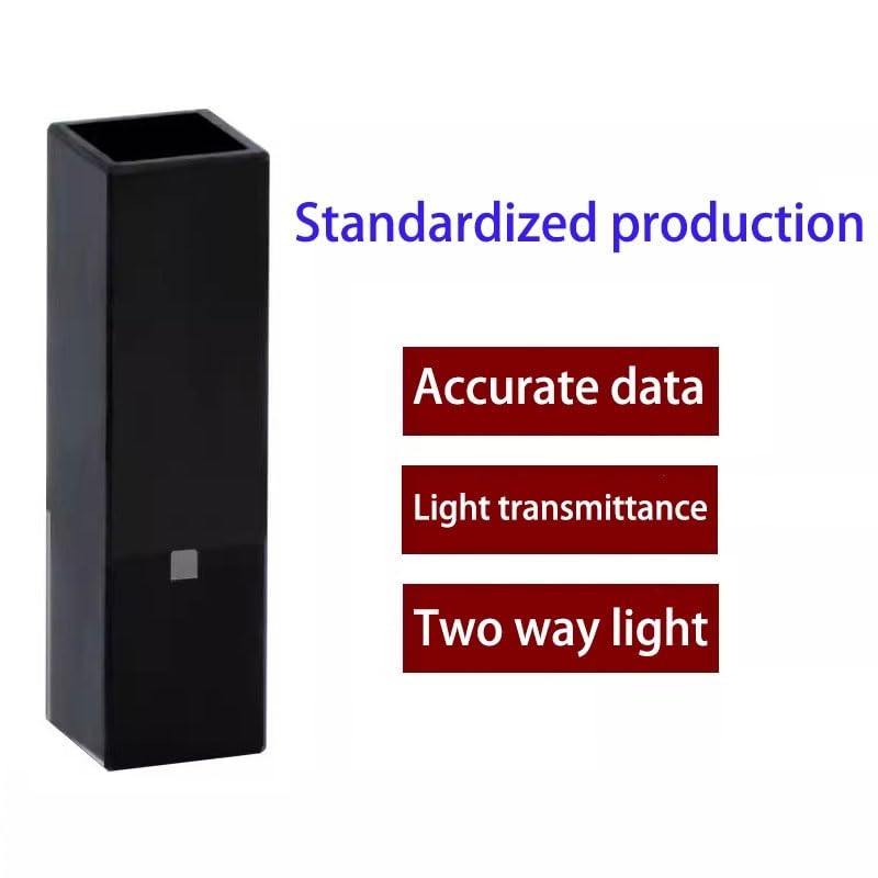 1pcs 10mm Path Length 50ul Quartz Cuvette Cell Center Height 15mm Black Walls with Lid Fluorescence Spectrophotometers(Four Way Light)