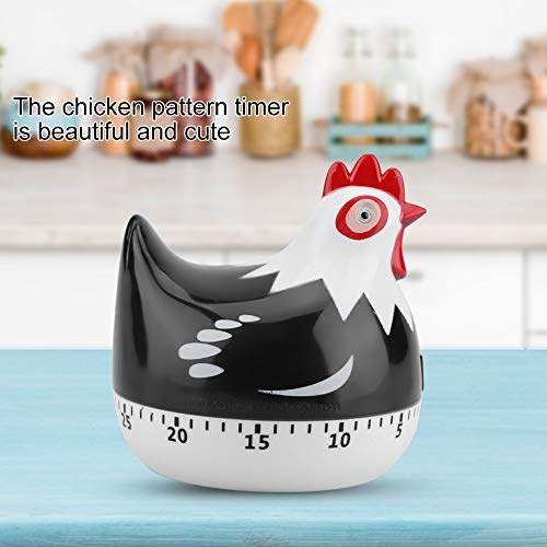 Kitchen Timer, Chicken Pattern Countdown Reminder for Cooking Baking (Black)