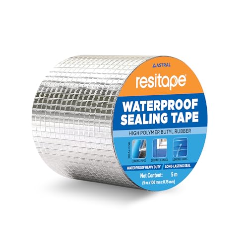 Image of RESITAPE Astral Butyl Waterproof Aluminium Tape | Heavy-Duty & Super Strong | Ideal for Roof Leakage, Cracks & Gap Sealing | High Temperature Resistant | 5M x 100MM