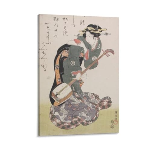 月岡芳年ポスター日本の浮世絵師による錦絵、美人画、月の百姿 舞者絵 (23) ホーム装飾 パネル 壁アート 現代壁掛け 絵画 版画 芸術作品 インテリア16x24inch(40x60cm)