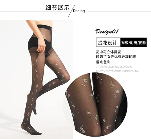 Image of Sahabowi Women Tights, Female Sheer High Waist Pantyhose, Vintage Control Top Stockings
