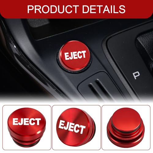 Image of Cigarette Lighter Plug Cover, Eject Button Car Cigarette Lighter, Standard 12 Volt Power Source Aluminum Dustproof Plug Universal Fits Most Vehicles (Red-Eject)