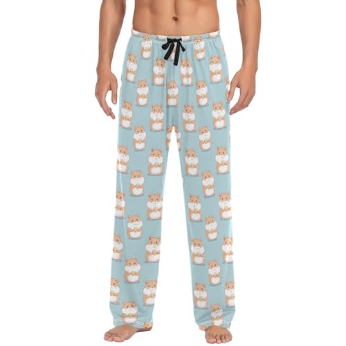 Laprad Men's Pajama Pants Lounge Comfy Pjs Bottoms Cute Hamster Soft Sleep Pant with Pockets2