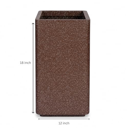 Image of ROTO Box Square Planter Pot Set | Premium LLDPE Outdoor Indoor Plant Pots | Modern Decorative Garden Planters for Home Balcony Office Patio (Dot Maroon, 2 - (12X12X18 inch), Set of 1)