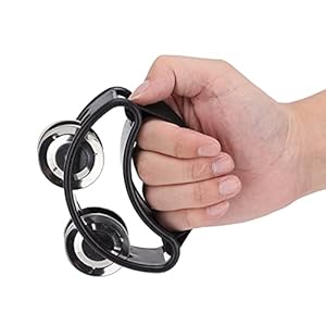 Voet Tamboerijn, 2-Rij Ambourine Shaker Percussie Drum Set Metalen Jingle Bell Muziekinstrument(zwart)