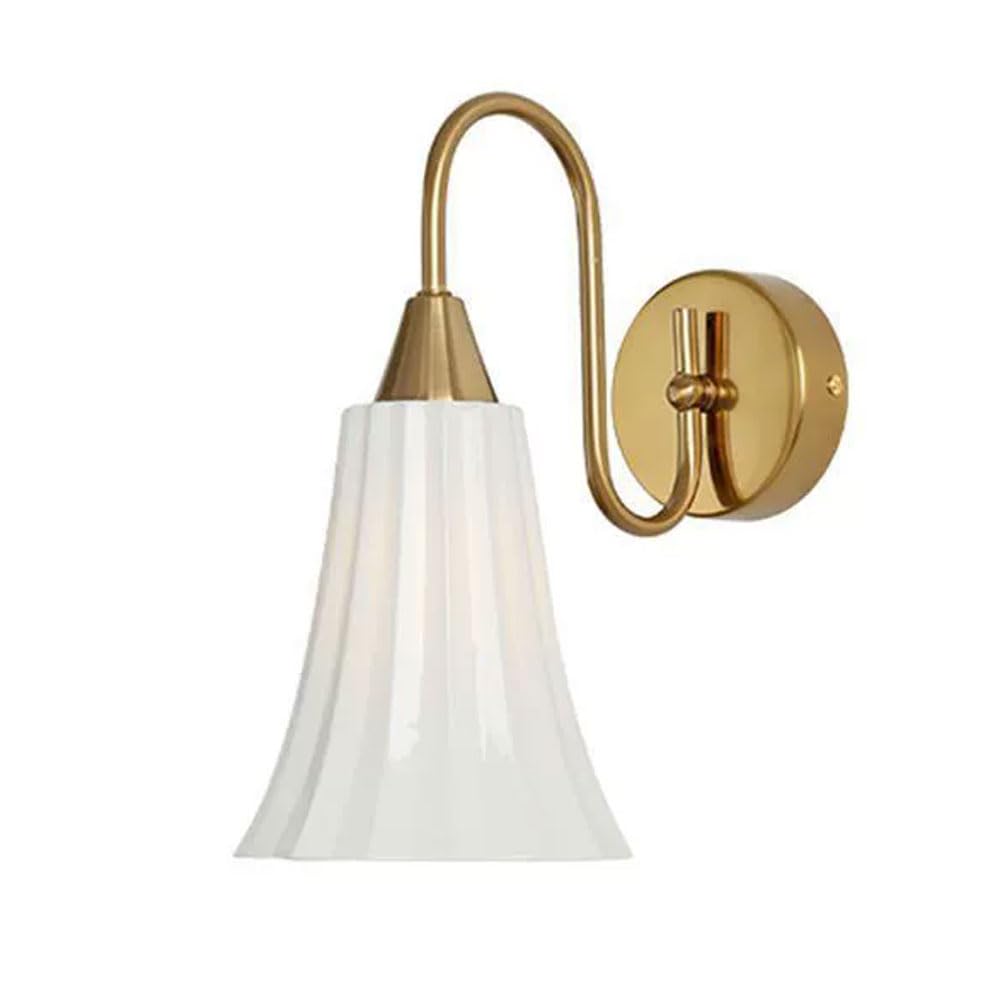 HXYSXHJUO E14 Light Source Ceramic Iron Wall Sconce, Personalized Single-Head Lamp, Flush Mount Light, Bedroom Dressing Table Hallway Decorative Fixtures