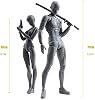 Figuras de acción de PVC modelo (color gris) con caja, figuras de dibujo para artistas (femenino y masculino) 4