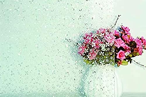 Elton 3D Window Films Privacy Film Self Adhesive Decorative Film for Bathroom Door Window Heat Control Anti UV (Small White Patti) 24 x 144 inches-Polyvinyl Chloride