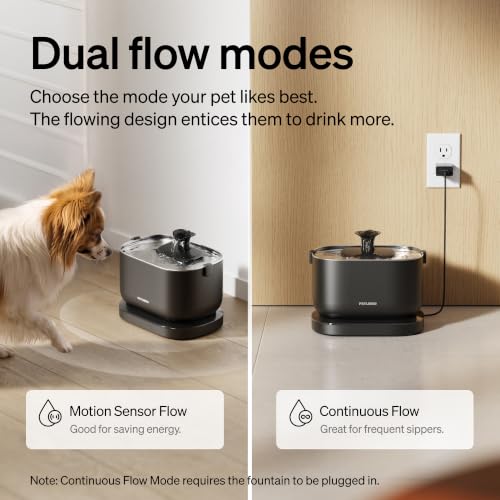 Image of PETLIBRO Small Dog Water Fountain, Cordless Automatic Dog Water Bowl Dispenser With Stainless Steel Tray, 2.5L /84oz Battery Operated Indoor Pet Fountain Also for Medium Breeds, Quiet and Easy to Clean
