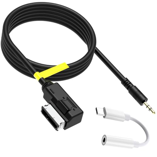 Acmerota Câble AMI MDI MMI 3,5 mm avec connecteur Jack et entrée auxiliaire Compatible pour Audi A3/A4/A5/A6/A7/A8/S4/S6/S8/Q5/Q7/R8/TT, pour VW MDI Box ou...
