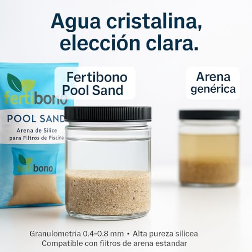 Miniatura 3 de Fertibono Pool Sand Arena De Sílice Para Filtros De Piscina 0,4 0,8 Mm Alta Pureza 99 Agua Cristalina Todo El Verano Saco De 25 Kg