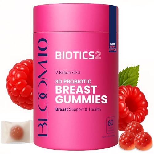 Bloom10 Breast Gummies for Women Bust Support & Health MAX Formula PLUS 2x Billion Probiotics 5x Herbal Supplements Fenugreek Saw Palm Wild Yam 4x Vitamins for BBL Curves | Sugar-Free Vegan 60ct
